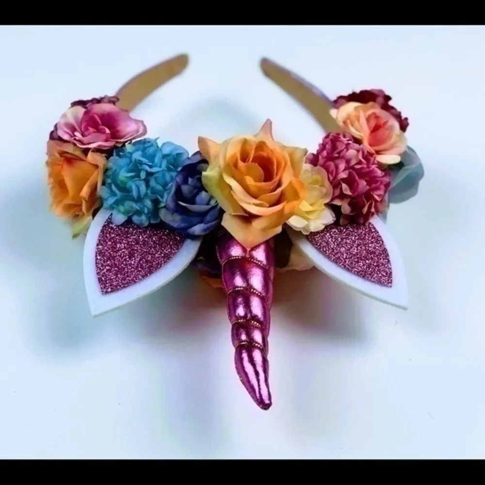 Cute & colorful Hand-crafted Unicorn flower crown